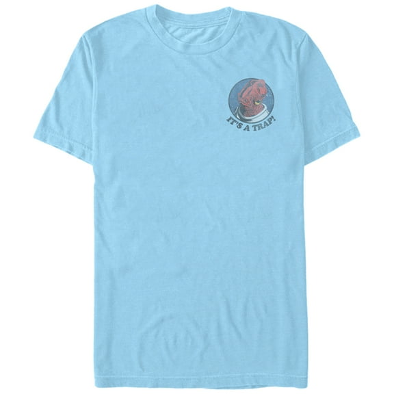 Men's Star Wars Mini Ackbar It's a Trap Graphic Tee Light Blue X Large