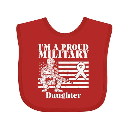 

Inktastic Proud Military Daughter Red Friday Gift Baby Girl Bib