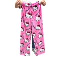 thumbnail image 4 of Pantalones de pijama de terciopelo navideño con gato de dibujos animados para mujer, pantalones casuales de franela de otoño e invierno para uso doméstico y al aire libre, 4 of 5