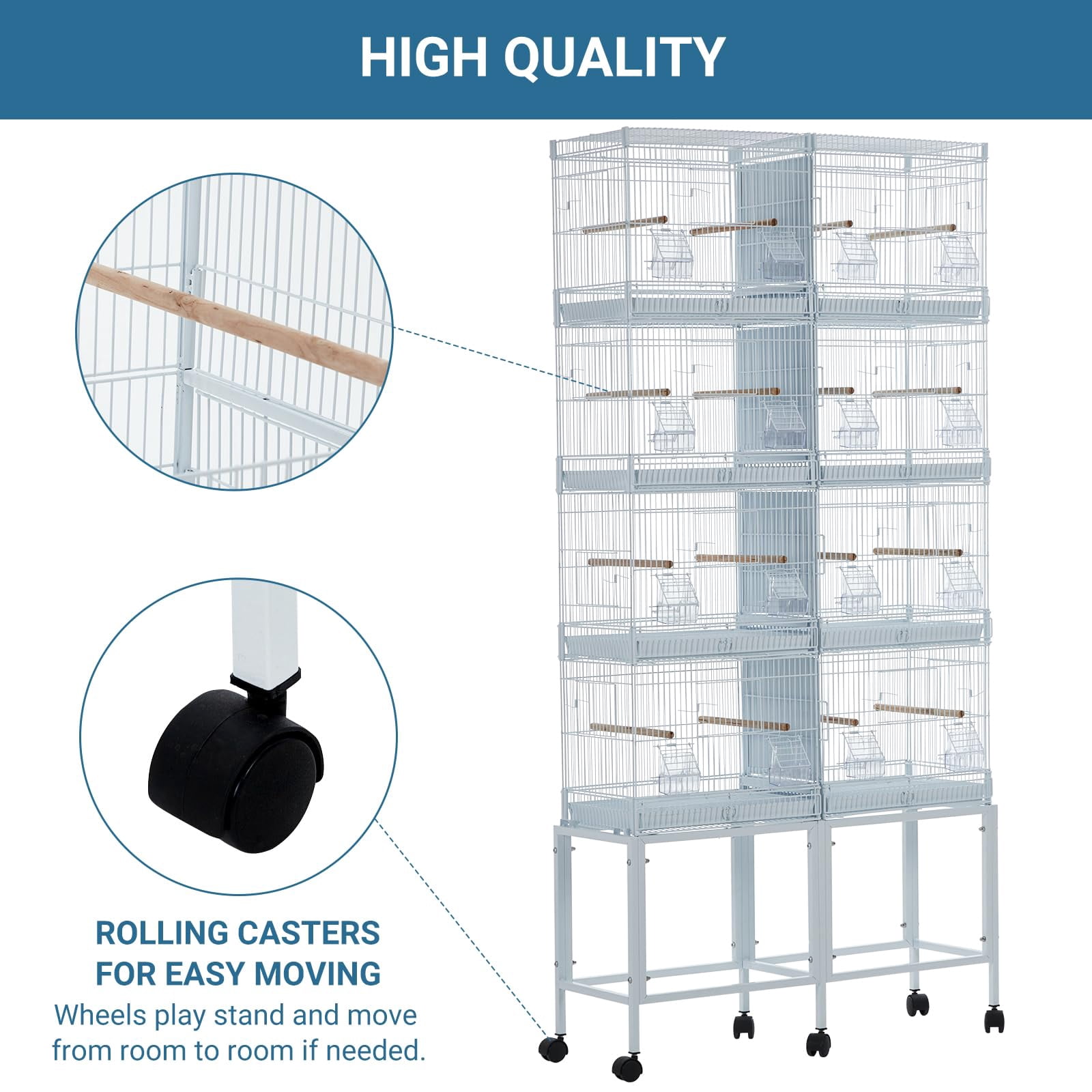 Luku Large Wrought Iron Parrot Bird Cage, 54-Inch