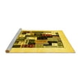 thumbnail image 2 of Ahgly Company Machine Washable Indoor Round Abstract Yellow Contemporary Area Rugs, 7' Round, 2 of 4