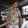 thumbnail image 3 of Wukai Rose Flowers Print Men's Short-Sleeved Mesh T-Shirt,Quick-Dry Short Sleeve Workout T-Shirt-3X-Large, 3 of 8