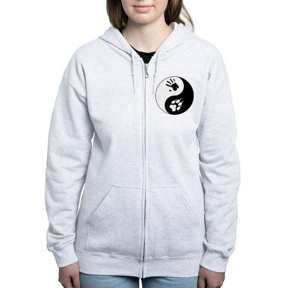 CafePress - Wolf Therian Ying Yang - Women's Zip Hoodie