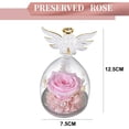 thumbnail image 2 of Rosa eterna con forma de ángel para niña, cubierta de cristal, regalo de vacaciones, decoración de rosas, regalo de cumpleaños para amigos y familiares, 2 of 5