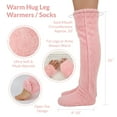 thumbnail image 2 of allydrew Fuzzy Thigh High Socks, Plush Over the Knee Winter Sleeping Slipper Stockings, Long Furry Leg Warmers, Pink, 2 of 5
