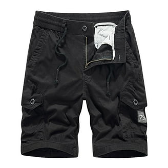 MIUOWANP Men's Relaxed Cargo Shorts with Multi Pockets Solid Color
