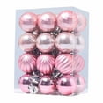 thumbnail image 2 of Christmas Ball Pink Ornaments for Christmas Decorations (Pink) - 24 pcs Shatterproof Pink Christmas Ornaments w/Hanging Loop for Holiday, Wreath & Party Decorations (6 Styles, 3 Sizes), 2 of 2