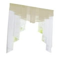 thumbnail image 1 of Fashion Pleated Design Tulle Balcony Window Short Shades Roman Curtain Panel Camel 80Wx80H, 1 of 7