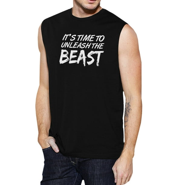 365 Printing Unleash Beast Mens Black Gym Fitness Tank Top Humorous