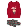thumbnail image 3 of Elippeo Family Matching Christmas Pajamas Set Deer Head  Plaid Print Holiday Pajamas Sleepwear Dad Mom Kids PJs, 3 of 10
