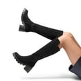 thumbnail image 6 of Womens knee high boots with platform sole round toe and stretch upper for a comfortable fit, 6 of 6