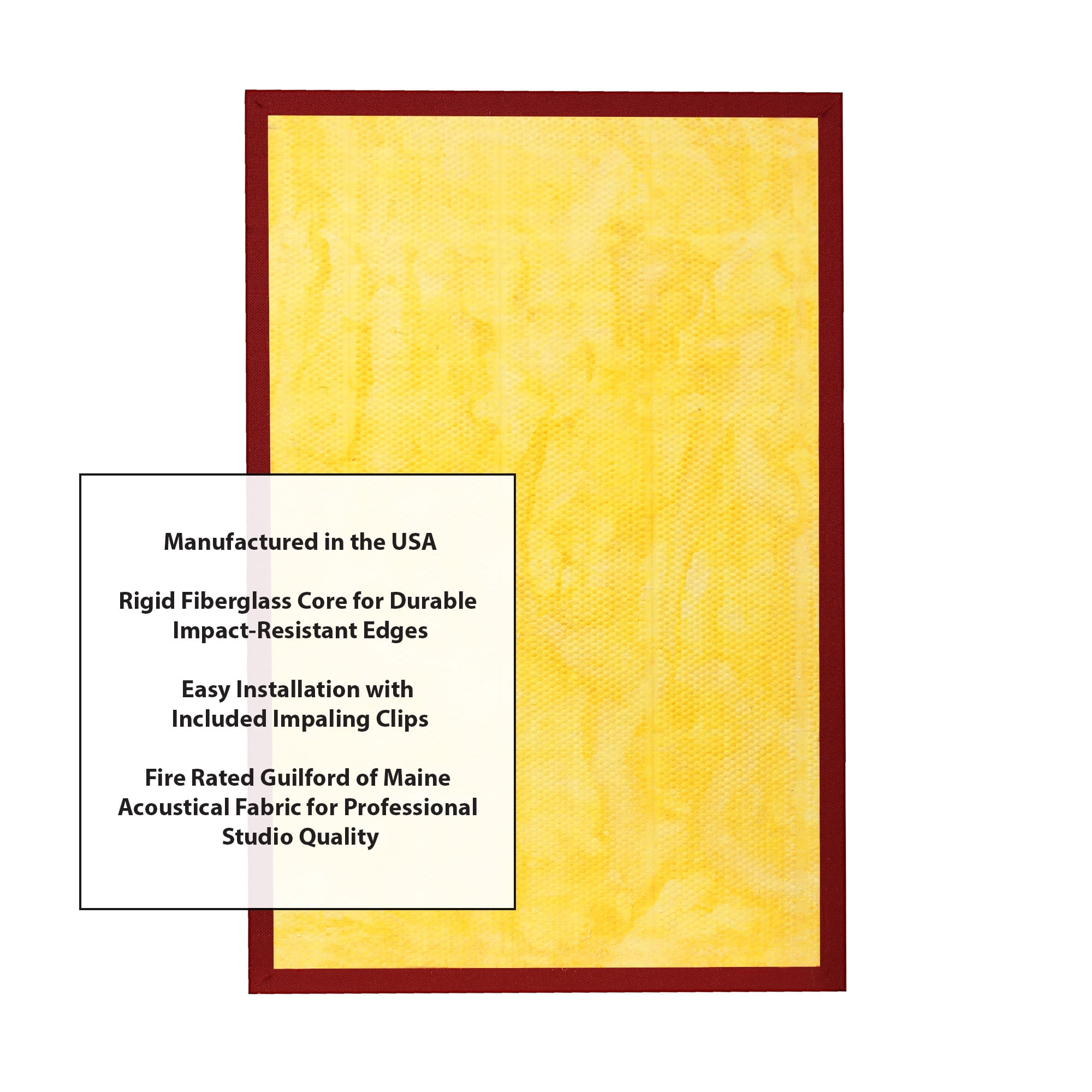 ATS Acoustics Hardened Edge Fire Rated Professional Studio Quality Acoustic Panel 24x36x1