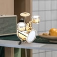 thumbnail image 4 of Réplica de instrumento musical en miniatura, juego de batería, ornamento, regalo de baterista, 4 of 9