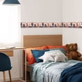 thumbnail image 4 of Concord Wallcoverings Peel and Stick Self Adhesive Kids Wallpaper Border, Plush Bear for Play Room Nursery Room, White Red Blue Green, 15 ft by 5 in 2131, 4 of 5