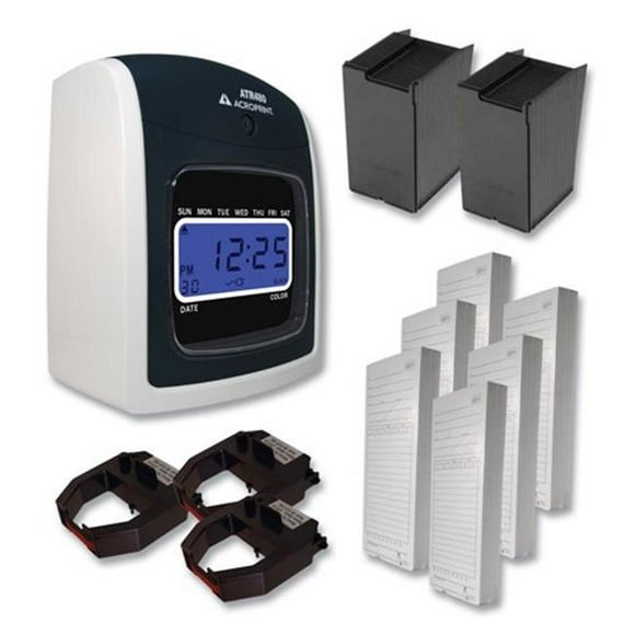Acroprint TTB500 ATR480 Time Clock & Accessories Bundle - Black