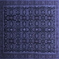 thumbnail image 1 of Ahgly Company Machine Washable Indoor Square Persian Blue Traditional Area Rugs, 4' Square, 1 of 4