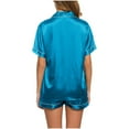 thumbnail image 3 of B91xZ Pyjamas pour Femmes Décontractés Sans Manches Ensemble de Pyjama Haut Cami et Shorts, Bleu m, 3 of 4