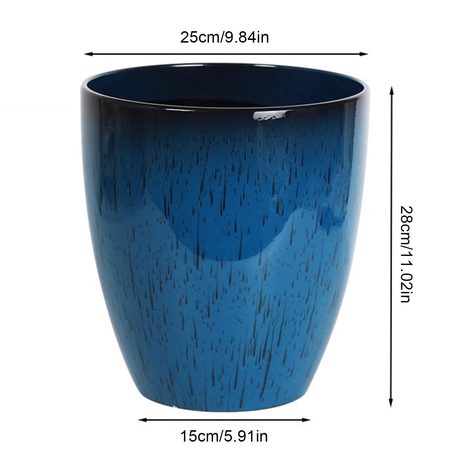 Hyasfey Deep Flower Pot Imitation Ceramic Plant Pot with Drainage Hole Resin Monstera Planter with Saucer for Indoor Outdoor Plants Home Garden Office Decor