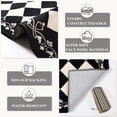 thumbnail image 5 of RUG ROBOT 2.5' x 8' Runner Rug for Hallway, Non Slip Washable Checkered Rug for Kitchen, Black Neutral Bathroom Home Decor Plaid Diamond Low Pile Print Carpet for Entryway Bedroom Laundry, 5 of 8