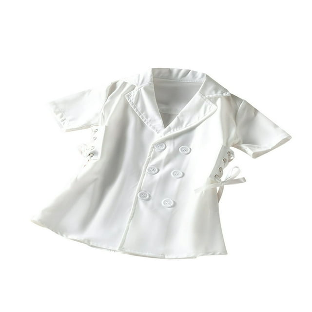 PENGXIANG Mode Bambin Filles Été Robe Veste Outwears Bandage Tour vers le Bas Col une Ligne Robe Noire 2-3 Ans