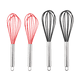 thumbnail image 1 of Juego de 4 batidores de silicona de 8 y 10 pulgadas, batidor de huevos con forma de globo para utensilios de cocina antiadherentes, 1 of 5