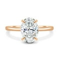 thumbnail image 2 of ESTE ORIGIN 2.00Ct Oval Cut Lab-Grown Diamond Solitaire Engagement Ring – Hidden Halo, 4 Claw Setting in 10K Rose Gold for Women, 2 of 7