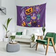 thumbnail image 3 of XMXT Wall Tapestry, Pumpkin Ghost Purple Background Wall Decor Tapestry for Bedroom, 60 x 40 inches, 3 of 9