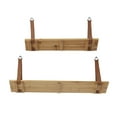 thumbnail image 6 of CosmoLiving by Cosmopolitan 24", 32"W 2-Tier Brown Wall Shelf with Faux Leather Straps (2 Count), 6 of 7