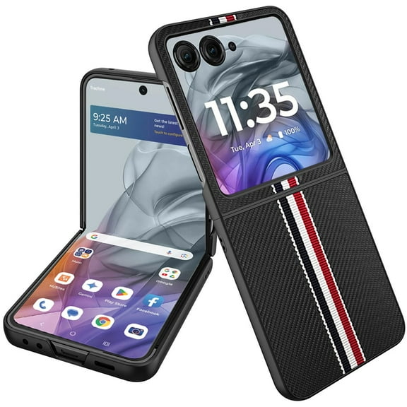 Carbon Fiber Series Protective Cover for Motorola Razr 2024 - Black
