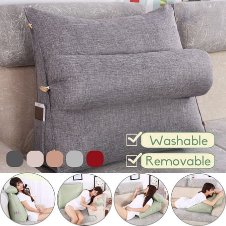 Adjustable Cotton Back Wedge Cushion Pain Relief Pillow Office Sofa Bed Backrest -