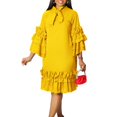 thumbnail image 4 of Casual Dresses For Womens Fashion Ruffle Hem Flare Sleeve Plus Size Maxi Dress, 4 of 8