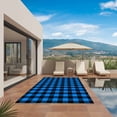 thumbnail image 3 of Black Blue Plaid Outdoor Rug for Patio/Deck/Porch, Non-Slip Large Area Rug 6 x 9 Ft, Country Buffalo Checked Gingham Indoor Outdoor Rugs Washable Area Rugs, Reversible Camping Rug Carpet Runner, 3 of 8