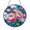 Acrylic 3.5 Inch, variant on Pink Wildflowers Under Blue Sky Clouds Stained Glass Style Round Window Suncatcher Decor, Cheerful Floral Gift