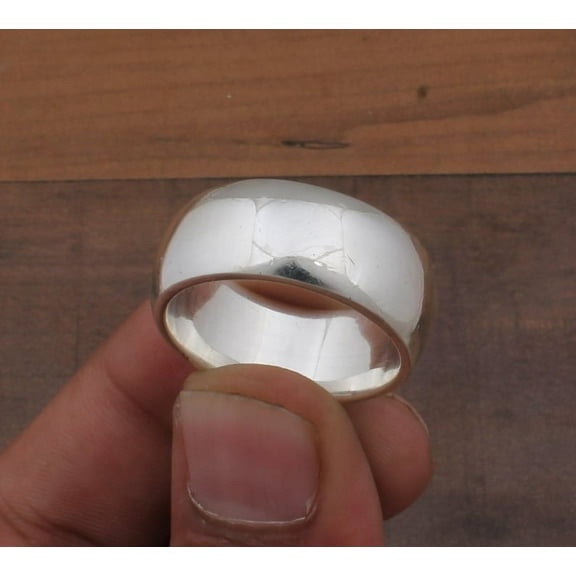 Boho Smooth Sterling Silver With 925 Stamped Purity Band Ring For Men Women