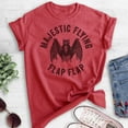 thumbnail image 2 of Majestic Flying Flap Flap Bat Shirt, Unisex Women's Men's Shirt, Funny Halloween T-shirt, Bat Graphic Tee, Heather Red, Large, 2 of 6