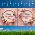 thumbnail image 4 of Floral Design Mother's Day Banner Pink Roses Mother's Day Decoration for Celebration Event Indoor Use Photography Background, 4 of 9