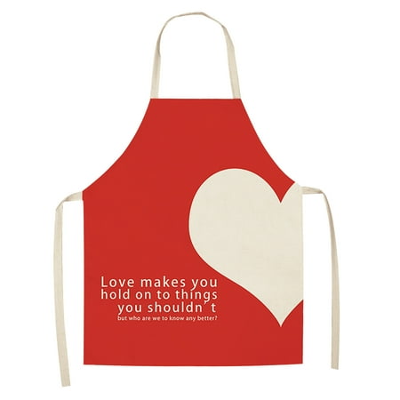

1pc Parent Adult The Family Kitchen Lovely Print Linen Family Aprons Aprons