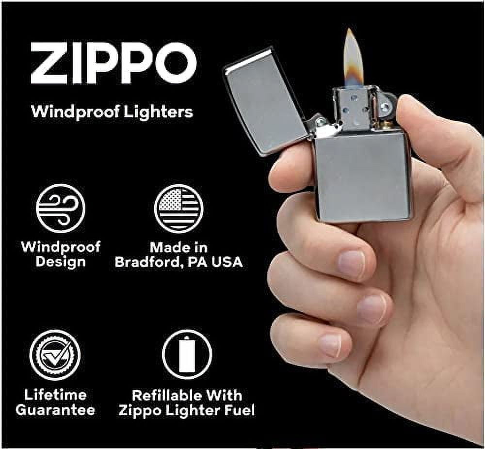 Zippo Lighter - Personalized Custom Message Engrave on Black Matte Zippo Windproof Lighter #218