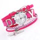 thumbnail image 2 of Reloj de pulsera con patrón de oscilación de corazón de cuarzo con correa de cuero de PU para mujer a la moda (rojo rosa), 2 of 4
