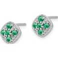 thumbnail image 2 of Sterling Silver Rhodium-Plated Emerald Square Post Earrings (7 X 7) Made In India qe10109e, 2 of 5