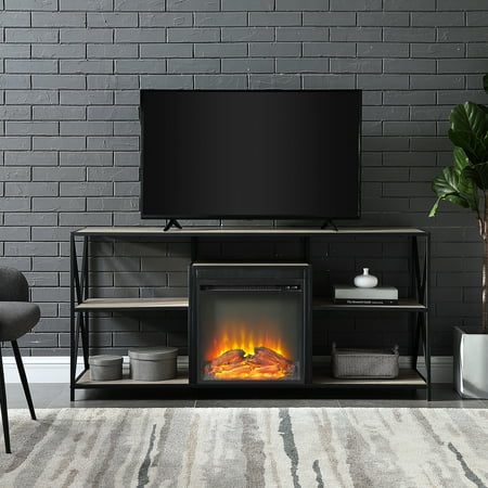 Design Fireplace - Manor Park Industrial Fireplace TV Stand for TV's up to 66