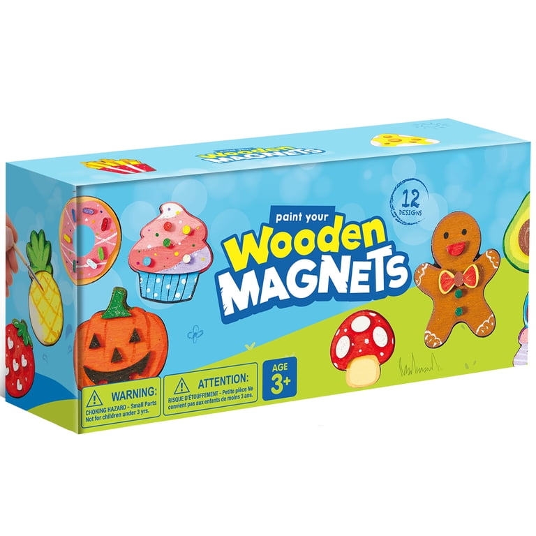 Joyfy 12-Piece Paint Your Own Wooden Food Magnets photo 2