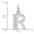 thumbnail image 4 of Auriga Fine Jewelry 925 Sterling Silver White CZ Letter R Initial Pendant for Women, 4 of 6