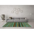 thumbnail image 3 of Ahgly Company Indoor Rectangle Abstract Turquoise Blue Modern Area Rugs, 4' x 6', 3 of 4