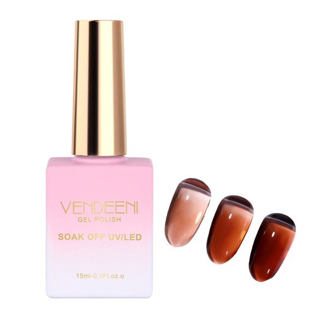 Flmtop Vernis à Ongles 15 ml Sécuritaire Semi-Permanent Léger Gelée Transparent Vernis UV Salon de Manucure