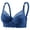 Blue, variant on Women Leaf Floral Scalloped Lace Underwire Bra, Adjustable Strap Dual Back Hook Bra with Satin Bow Support Comfort Daily Underwear