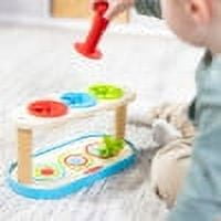 Melissa & Doug Wood Match & Push Spinning Tops 5 Piece Developmental Skills Toy for Toddlers 2+