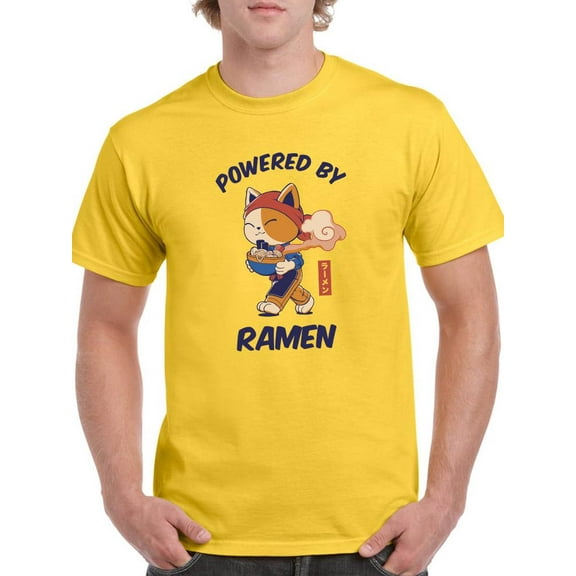 Neko Powered By Ramen T-Shirt Men -Smartprints Designs, Male XX-Large