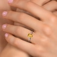 thumbnail image 4 of Gem Stone King 10K Two Tone Gold Yellow Citrine Engagement Ring for Women | 0.87 Cttw | Emerald Cut 7X5MM | Gemstone November Birthstone | Size 8, 4 of 6