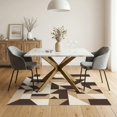 thumbnail image 3 of ODIKA 5'x7' Washable Area Rug Non-Slip, Low Pile, Stain Resistant Interlocking Neutral Minimalist Brushstroke Large Abstract Beige Playful for Guest Room, Lounge, Apartment, 3 of 7